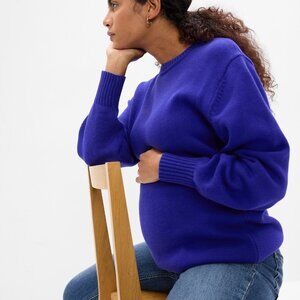 GAP Maternity Puff Sleeve Sweater - Cobalt Blue